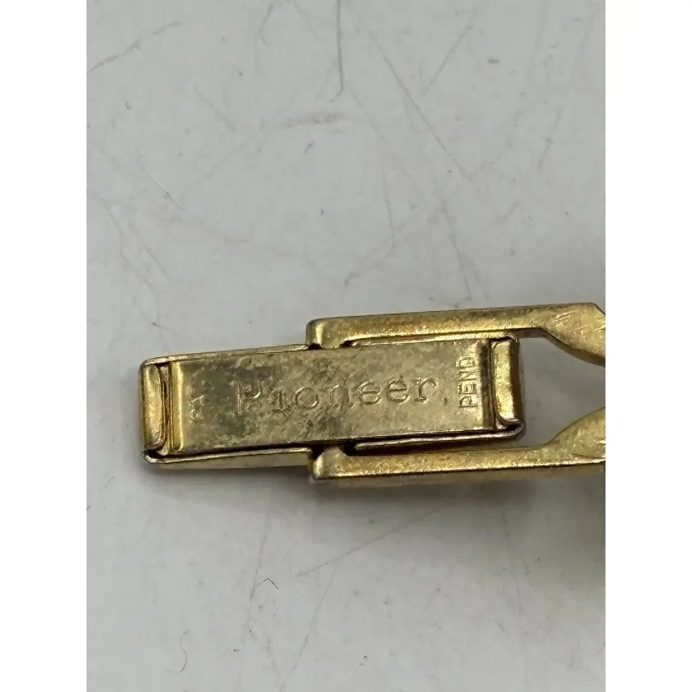 Vintage Pioneer Cufflinks Gold Oval Faux Pearl Filigree Flower Mid Century
